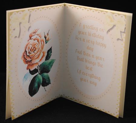 Incert ,cream with Verse and Rose by Yvonne Middleton