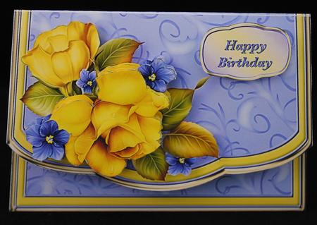 Yellow Roses Flapover Clutch Bag Card Mini Kit by Yvonne Middleton