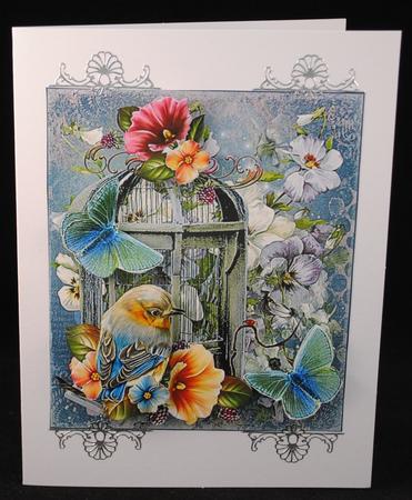 Aura Spring Birdcage Topper with Decoupage by Yvonne Middleton
