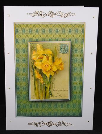 Vintage Daffodils Quick Card by Yvonne Middleton