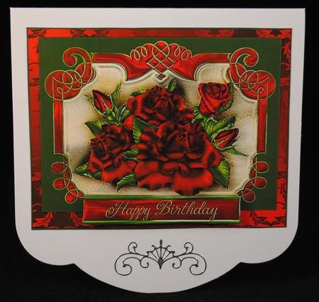 Red Rose Multi Occasion Card Front with Decoupage by Yvonne Middleton
