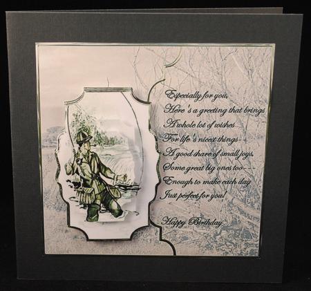 River Fishing Card with Shaped Layers and Verse by Yvonne Middleton