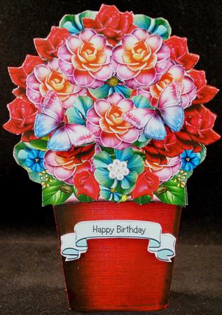 Camellia Rose Flutters Plant Pot Shaped Card Kit by Yvonne Middleton