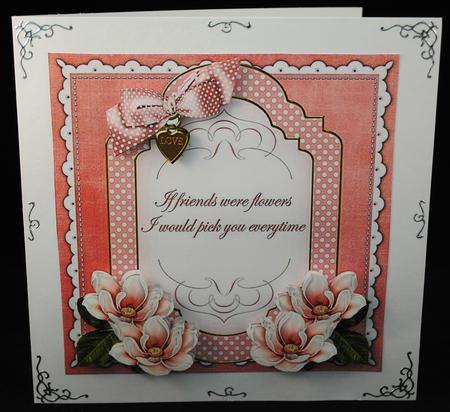 Pink Magnolia If Friends Fancy 7in Decoupage Topper by Yvonne Middleton