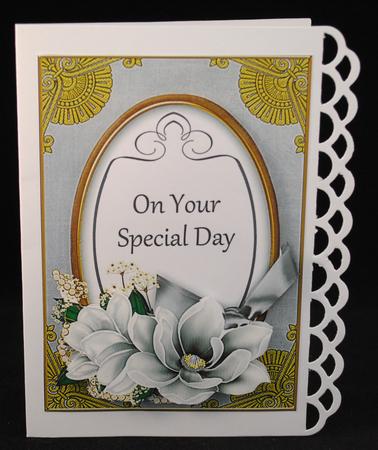 Silver Magnolia Special Day Oval 7x5in Step by Step by Yvonne Middleton