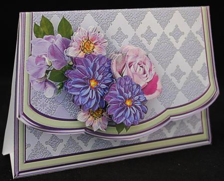 Lilac Posy Flapover Clutch Bag Card Mini Kit by Yvonne Middleton