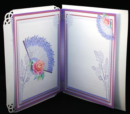 Incert ,lilac Fan and Roses  by Yvonne Middleton