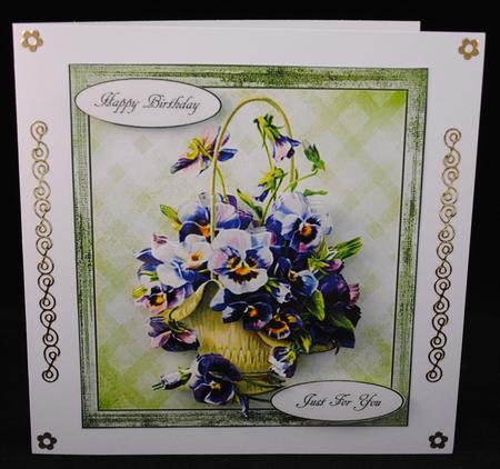 Flower Basket Card Topper with Decoupage by Yvonne Middleton