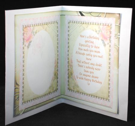 Birthday Incert Buff, with Verse  by Yvonne Middleton