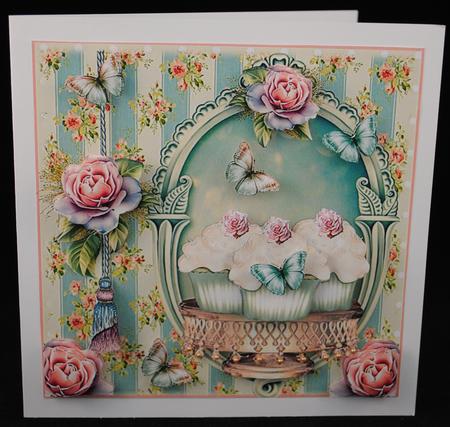 Shabby Chic Countryside Cupcakes Card Front Kit by Yvonne Middleton