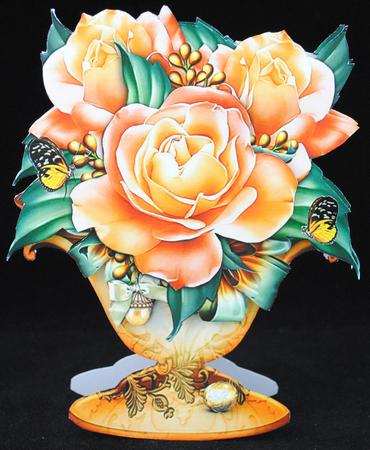 Vintage Bouquet of Orange Roses by Yvonne Middleton
