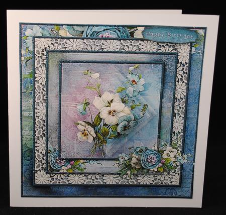 A Bunch of Pansy Cardtopper with Inlet 143 by Yvonne Middleton