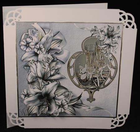 Silver Wedding Anniversary Card and Decoupage by Yvonne Middleton