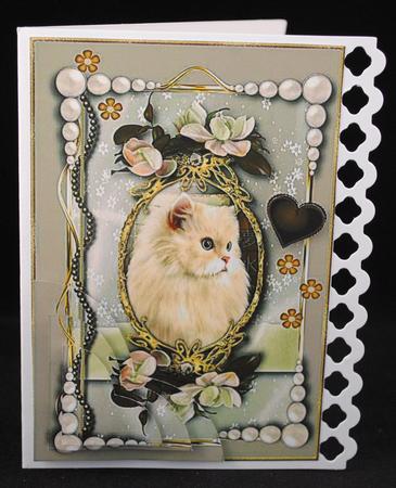 Cat Cameo Corner Stacker Card Topper 2 by Yvonne Middleton