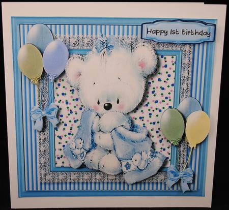 Littel Teddy with His Blue Blanket by Yvonne Middleton