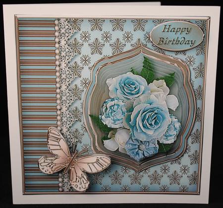 Teal Bouquet Lace and Pearls Card Mini Kit by Yvonne Middleton