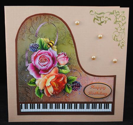 English Rose Piano Card Kit by Yvonne Middleton