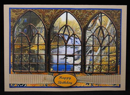 Autumn Windows Card Front by Yvonne Middleton