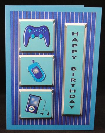 Teen Boy Birthday Gadget Topper & Decoupage by Yvonne Middleton