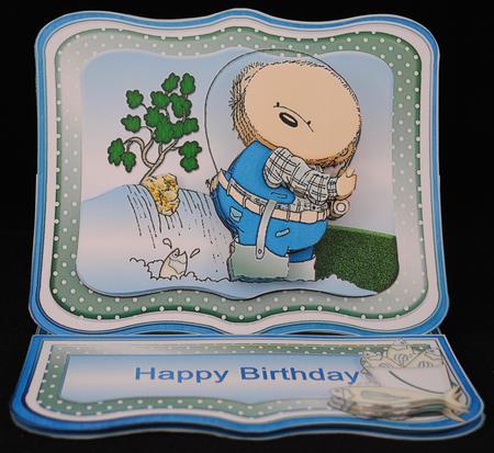 Fishing Bear Shaped Easel Card Kit by Yvonne Middleton