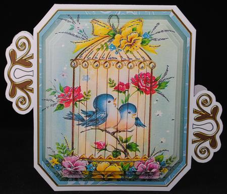Teal Birdcage Fancy Emerald 3D Mini Card Kit by Yvonne Middleton