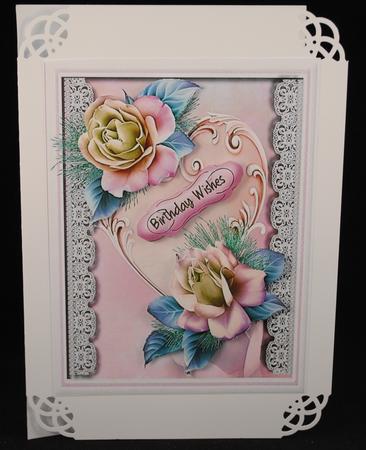 Beautiful Roses, Lace and Heart by Yvonne Middleton