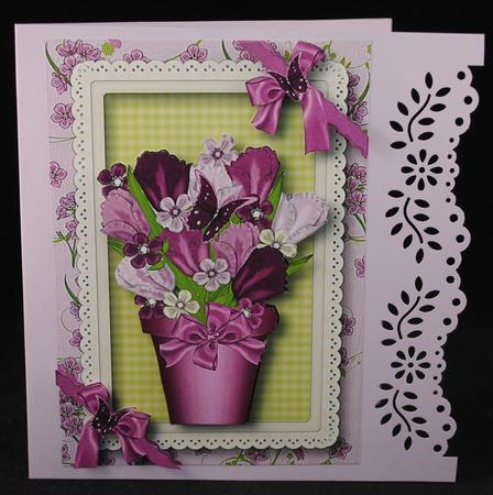 Purple Tulips & Butterflies by Yvonne Middleton