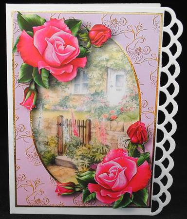 Deep Pink Roses at the Rose Cottage by Yvonne Middleton