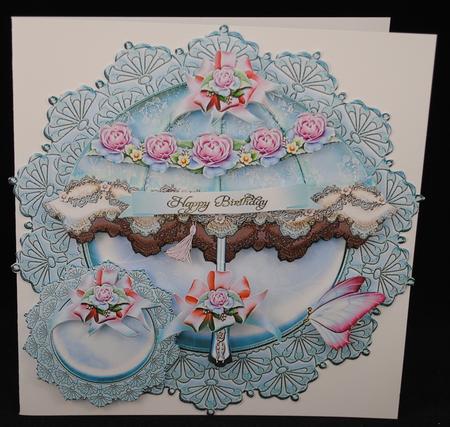 Soft Blue Vintage Umbrella by Yvonne Middleton
