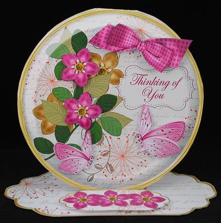 Cerise Fmk Thinking of You Pretty Circle Easel Card Mini Kit by Yvonne Middleton
