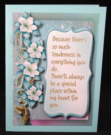 Lovely Greetings with Verse in Aqua by Yvonne Middleton