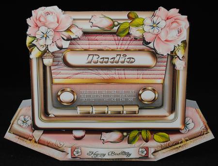 Beautiful Soft Rose Vintage Retro Radio with Roses by Yvonne Middleton