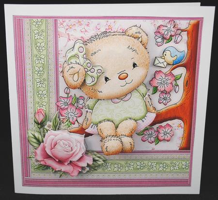 Blossom Teddy Female Birthday Mini Kit & Decoupage by Yvonne Middleton
