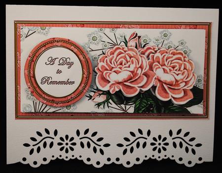 Pink Roses Day to Remember Dl Decoupage Topper by Yvonne Middleton