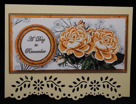 Peach Roses Day to Remember Dl Decoupage Topper by Yvonne Middleton