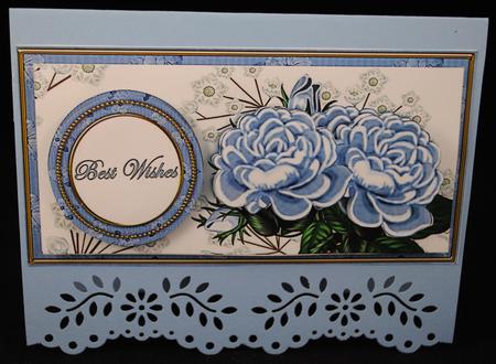 Pblue Roses Best Wishes Dl Decoupage Topper by Yvonne Middleton