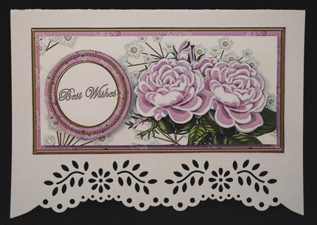 Lilac Roses Best Wishes Dl Decoupage Topper by Yvonne Middleton