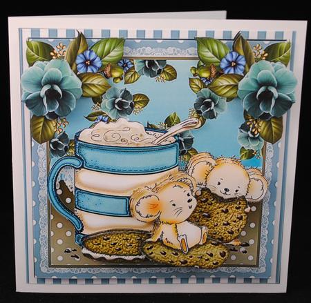 Hot Chocolate and Cookies Cut Card Front Kit by Yvonne Middleton