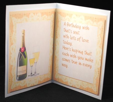 Incer in Buff with Verse ,champagne and Glasses by Yvonne Middleton