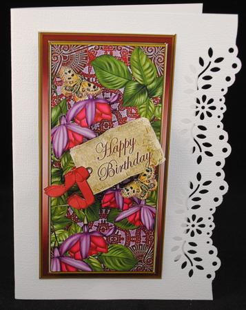 Cerise Fushsia Happy Birthday Dl Topdown Topper by Yvonne Middleton