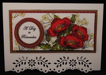 Dred Poppy Day to Remember Dl Decoupage Topper by Yvonne Middleton