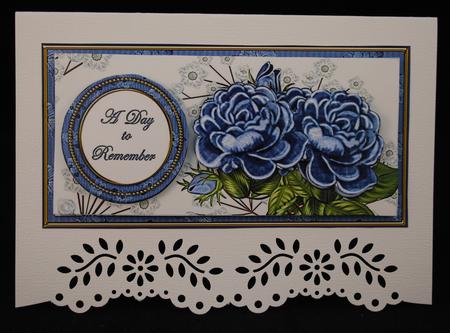 Dblue Roses Day to Remember Dl Decoupage Topper by Yvonne Middleton
