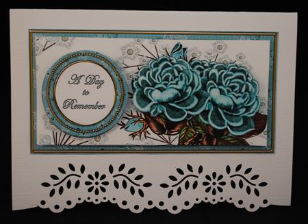 Dteal Roses Day to Remember Dl Decoupage Topper by Yvonne Middleton