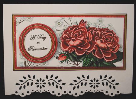 Cerise Roses Day to Remember Dl Decoupage Topper by Yvonne Middleton