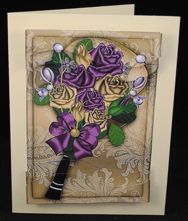 Lilac Gold Fan 7x5in Swirvey Top Bottom Stacker by Yvonne Middleton