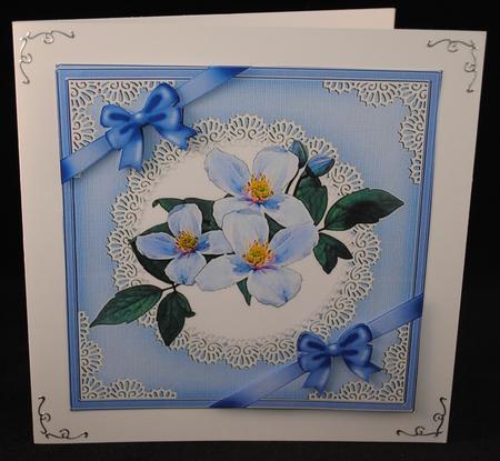 Clematis and Lace Twisted Spiral Side Stacker by Yvonne Middleton