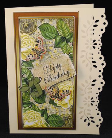 Lemon Roses Happy Birthday Dl Topdown Topper by Yvonne Middleton