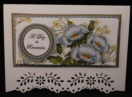 Silver Poppy Day to Remember Dl Decoupage Topper by Yvonne Middleton