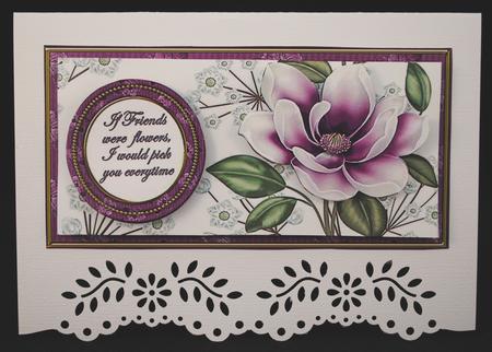 Dpurple Magnolia If Friends Were Dl Decoupage Topper by Yvonne Middleton