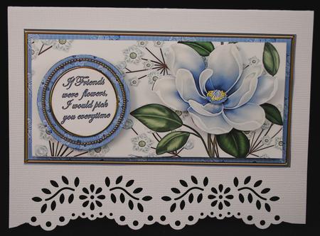 Pblue Magnolia If Friends Were Dl Decoupage Topper by Yvonne Middleton